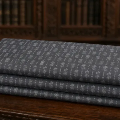 KashiFab Banarasi Fancy Yarn Viscose Jacquard folded on table - Banaras fabric cover