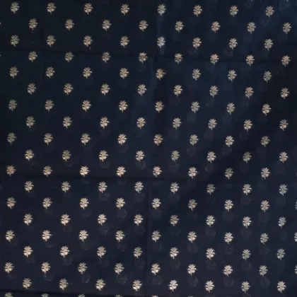 KashiFab Cotton Jacquard Zari Banarasi Fabric Navy fabric wholesale Varanasi