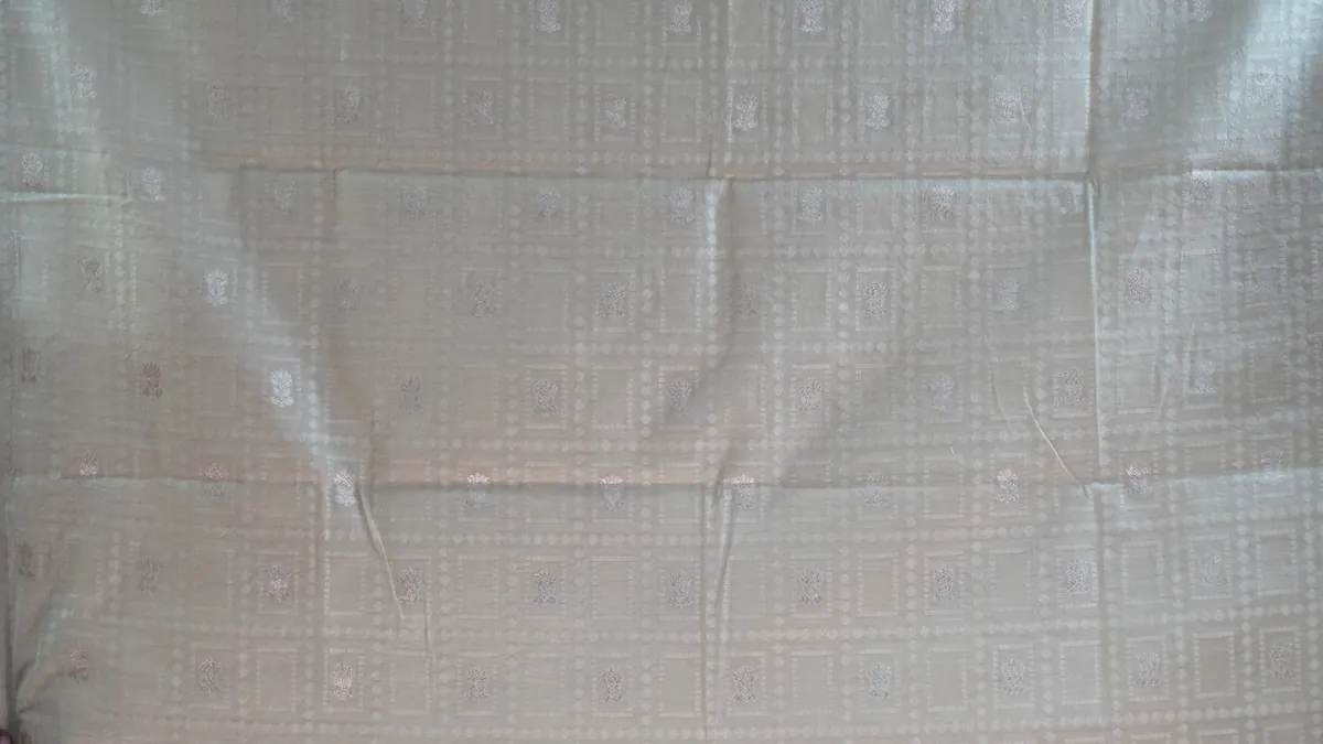 KashiFab Cotton Jacquard Zari Banarasi Fabric Grey 2 fabric wholesale Varanasi