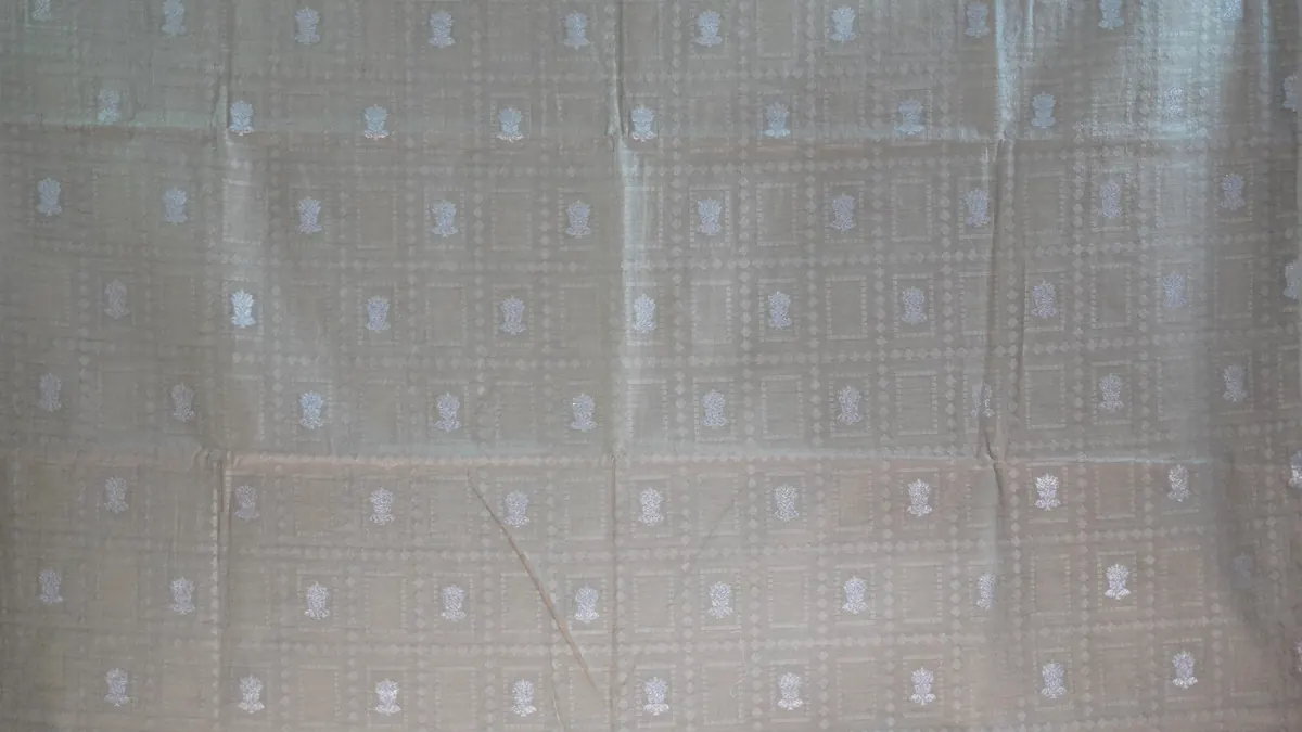 KashiFab Cotton Jacquard Zari Banarasi Fabric Grey 3 fabric wholesale Varanasi