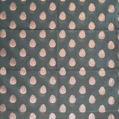 KashiFab Cotton Jacquard Zari Banarasi Fabric Charcoal fabric wholesale Varanasi