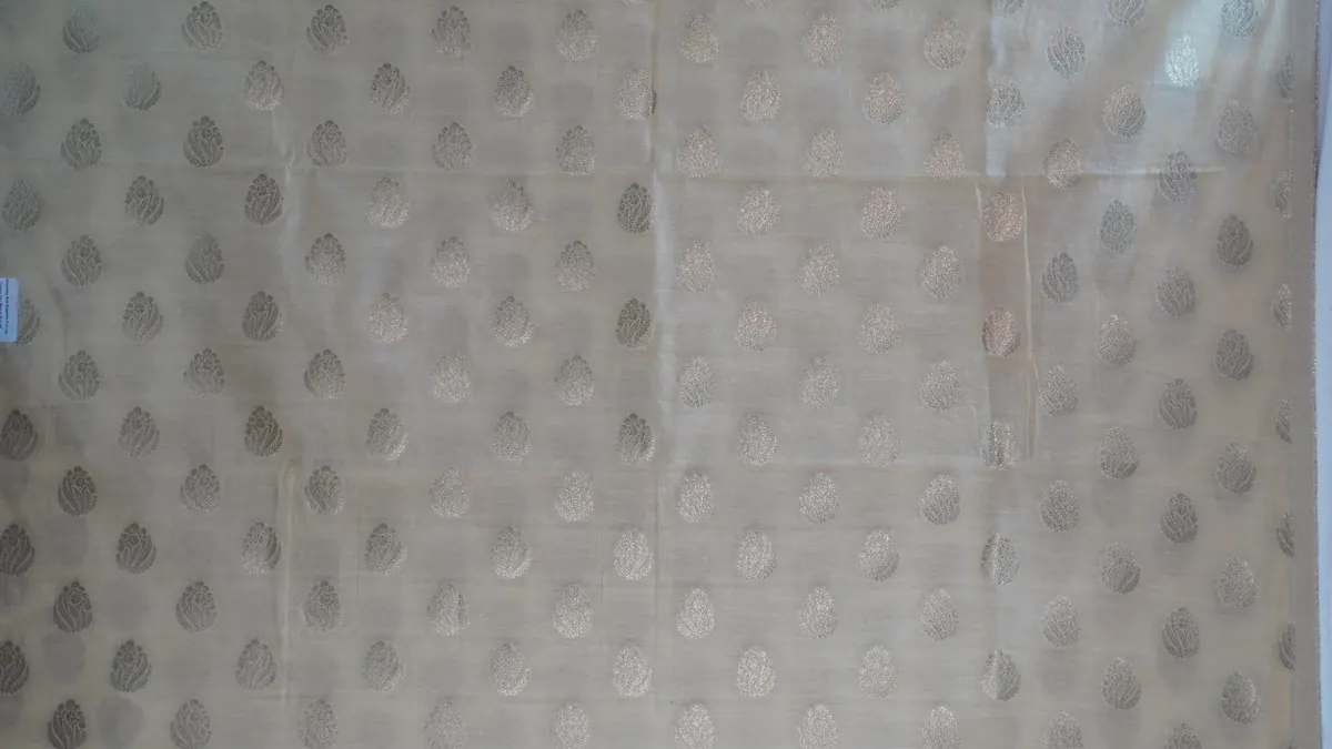 KashiFab Cotton Jacquard Zari Banarasi Fabric Grey 2 fabric wholesale Varanasi