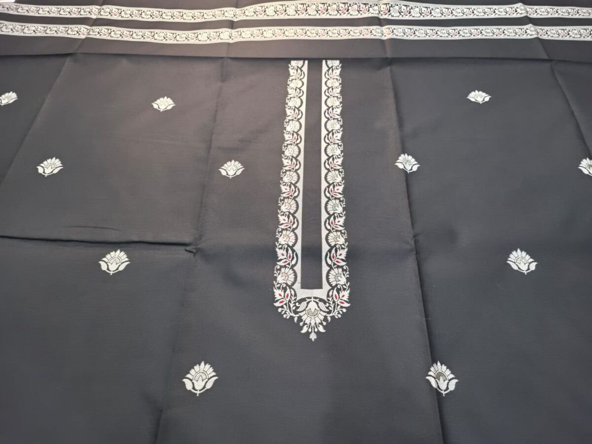 KashiFab cotton weave kurta fabric poly cotton Charcoal online - ready kurta piece