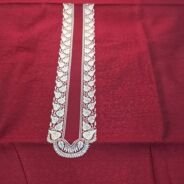 KashiFab poly cotton kurta fabric Maroon woven neck collar detail