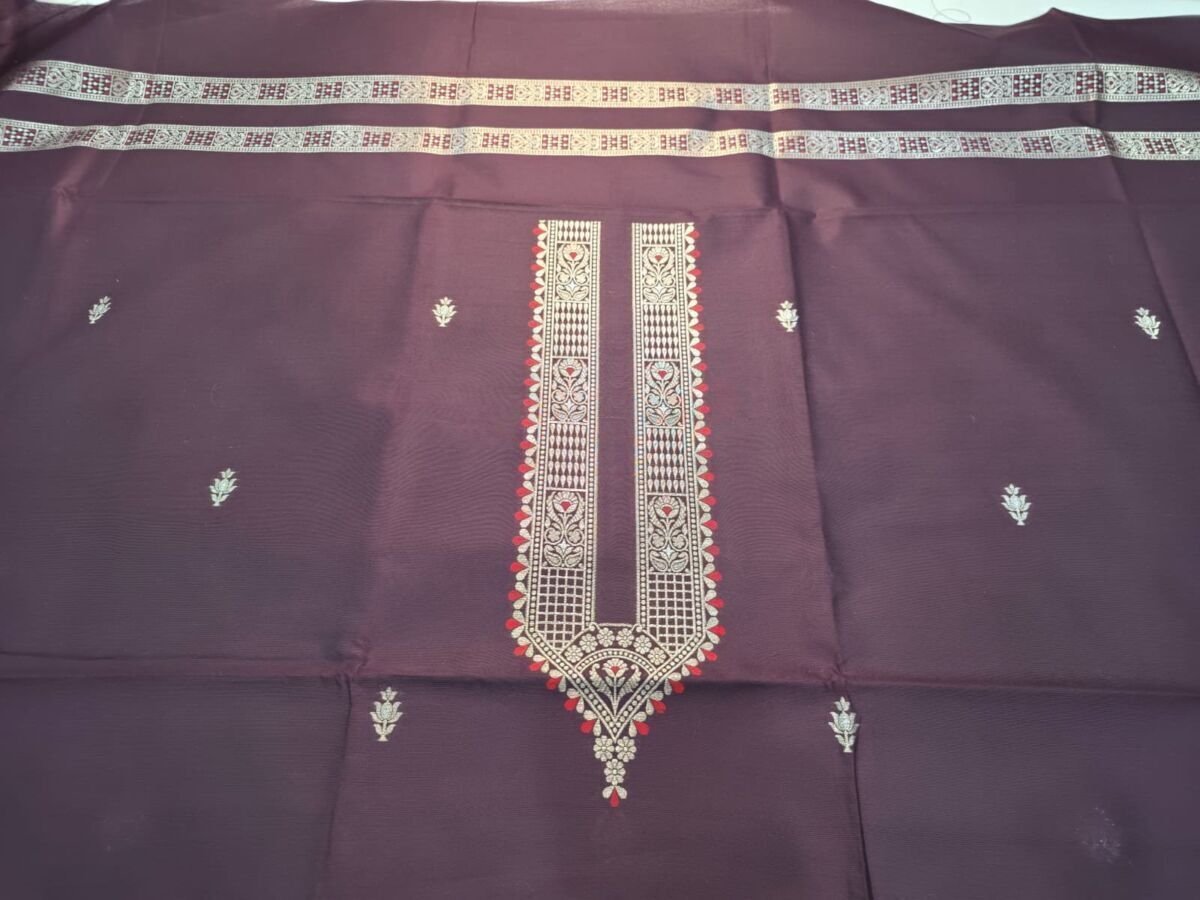 KashiFab Cotton Weave Kurta Fabric Poly Cotton Purple KashiFab cotton weave kurta fabric poly cotton Purple online - ready kurta piece