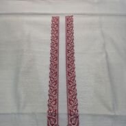 KashiFab poly cotton kurta fabric Purple woven neck collar detail