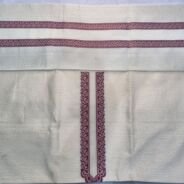 KashiFab poly cotton kurta fabric Purple woven neck collar detail