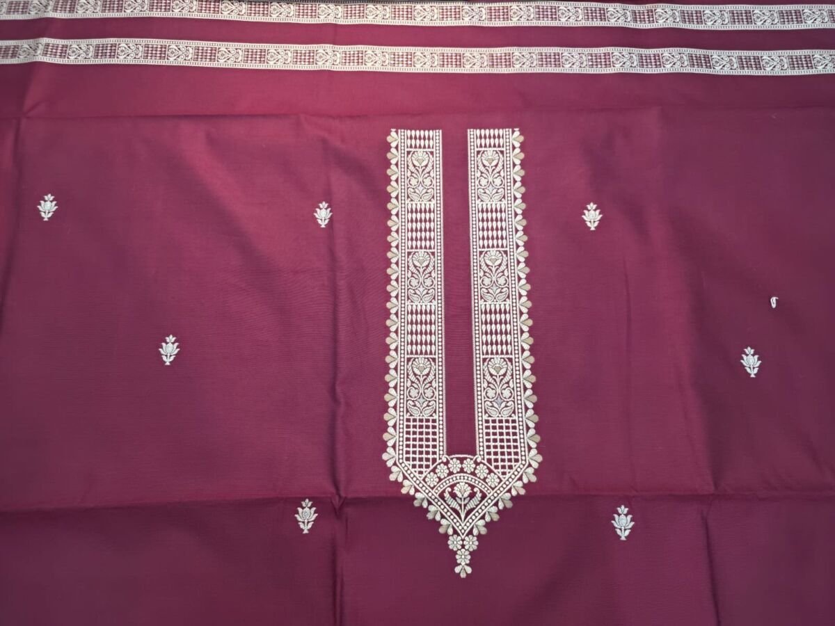 KashiFab Cotton Weave Kurta Fabric Poly Cotton Red KashiFab cotton weave kurta fabric poly cotton Red online - ready kurta piece