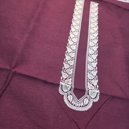 KashiFab cotton weave kurta fabric poly red detail 13 KashiFab organza soft silk fabric yardage - Banarasi silk fabric wholesale metre