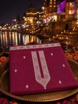 KashiFab cotton weave kurta fabric poly cotton Red Varanasi ghat lifestyle