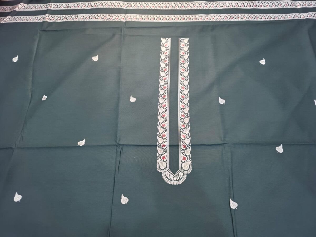 KashiFab cotton weave kurta fabric poly cotton Slate Blue online - ready kurta piece