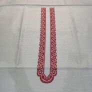 KashiFab poly cotton kurta fabric Teal woven neck collar detail