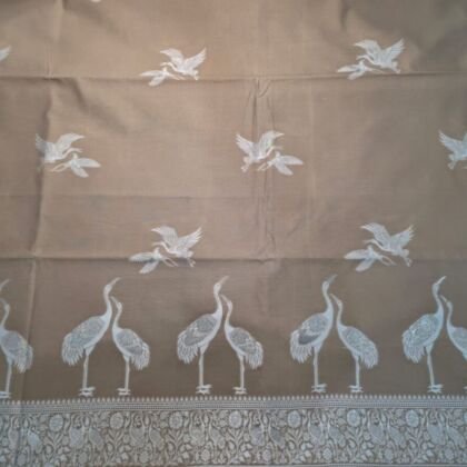 KashiFab cotton weave kurta fabric Shikargah Beige online - 3 metre piece