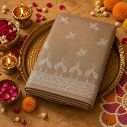 KashiFab cotton weave kurta fabric Shikargah Beige online - festive lifestyle