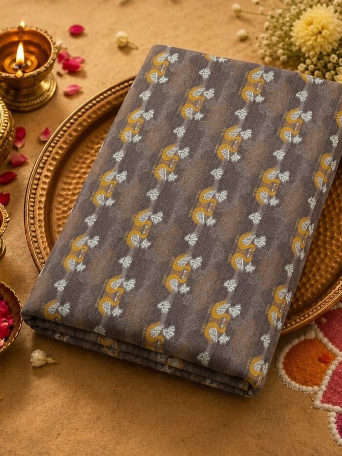 KashiFab cotton weave kurta fabric Shikargah Beige online - festive lifestyle