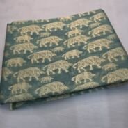KashiFab Cotton Weave Shikargah Blue detail