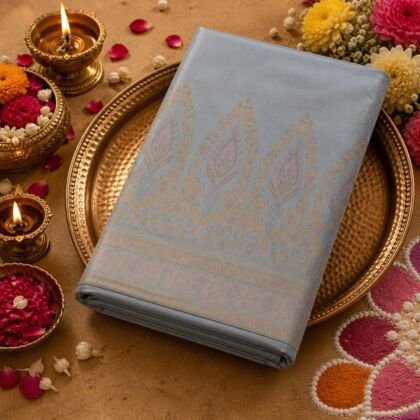 KashiFab cotton weave kurta fabric Shikargah Blue online - festive lifestyle