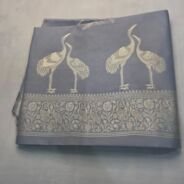 KashiFab Cotton Weave Shikargah Grey detail