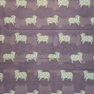 KashiFab cotton weave kurta fabric Shikargah lavender cow motif online