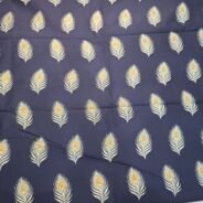 KashiFab cotton weave kurta fabric Shikargah Navy online - 3 metre piece