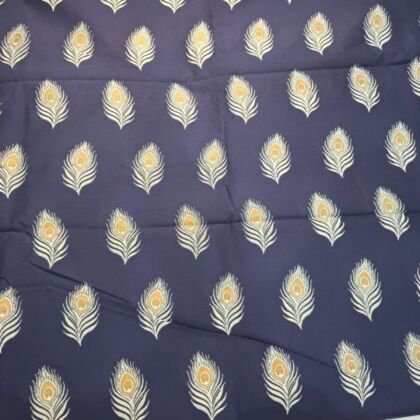 KashiFab cotton weave kurta fabric Shikargah Navy online - 3 metre piece