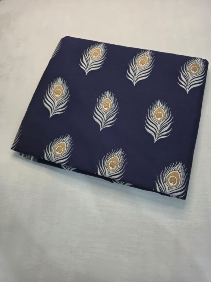 KashiFab Cotton Weave Shikargah Navy Detail KashiFab Cotton Weave Shikargah Navy detail