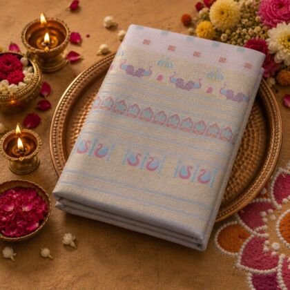 KashiFab cotton weave kurta fabric Shikargah Peach online - festive lifestyle