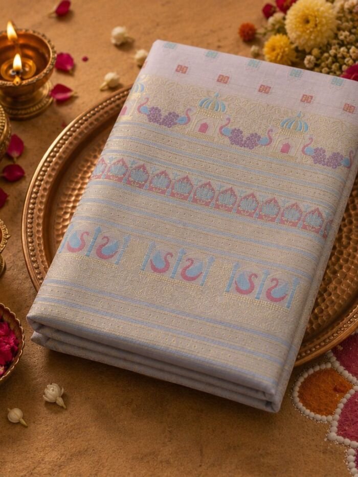 KashiFab cotton weave kurta fabric Shikargah Peach online - festive lifestyle