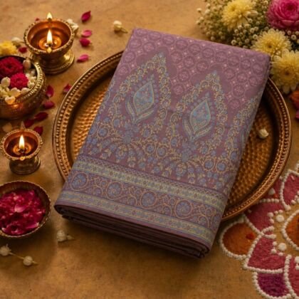 KashiFab cotton weave kurta fabric Shikargah Purple online - festive lifestyle