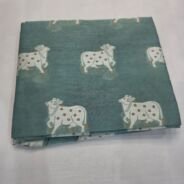 KashiFab cotton weave Shikargah fabric detail sage green for kurta stitching online