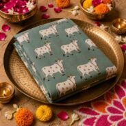 KashiFab cotton weave kurta fabric Shikargah sage green online - festive lifestyle