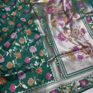 KashiFab Handloom inspired katan meenakari jaal sarees online - Banaras / Varanasi silk saree