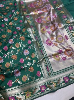 KashiFab Handloom inspired katan meenakari jaal sarees online - Banaras / Varanasi silk saree