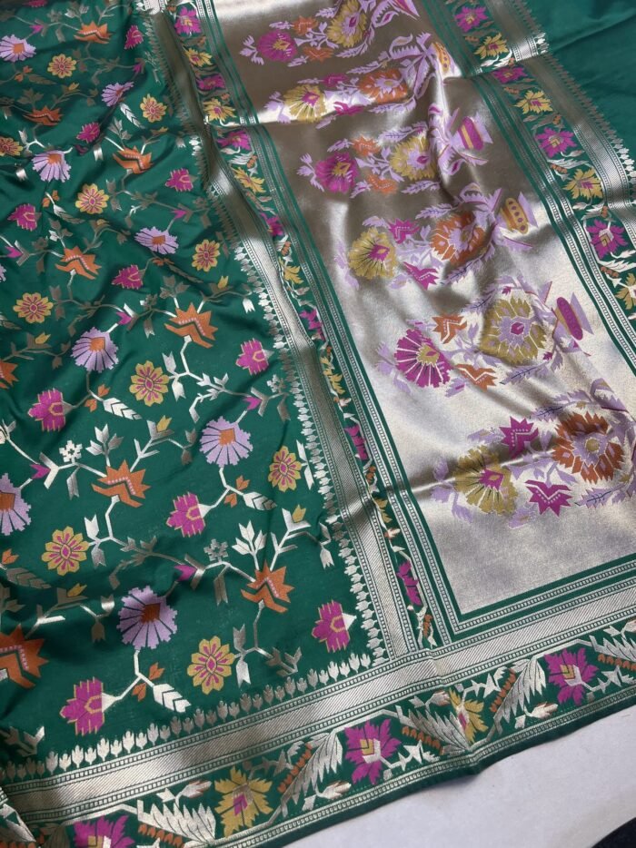 KashiFab Handloom inspired katan meenakari jaal sarees online - Banaras / Varanasi silk saree