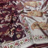 KashiFab Handloom inspired katan meenakari jaal sarees online - Banaras / Varanasi silk saree - view 4