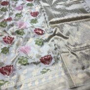 KashiFab Handloom inspired katan meenakari jaal sarees online - Banaras / Varanasi silk saree - view 6