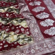 KashiFab Handloom inspired tissue katan sarees online - Banaras / Varanasi silk saree