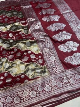 KashiFab Handloom inspired tissue katan sarees online - Banaras / Varanasi silk saree