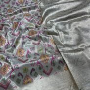 KashiFab Handloom inspired tissue katan sarees online - Banaras / Varanasi silk saree - view 2