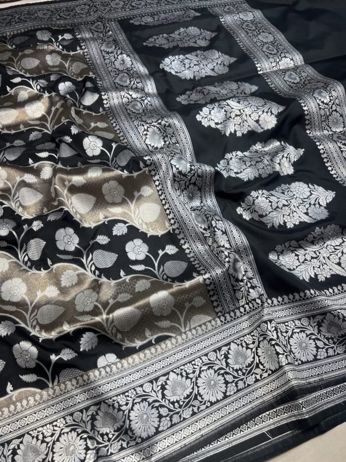 KashiFab Handloom inspired tissue katan sarees 4 KashiFab Handloom inspired tissue katan sarees online - Banaras / Varanasi silk saree - view 4
