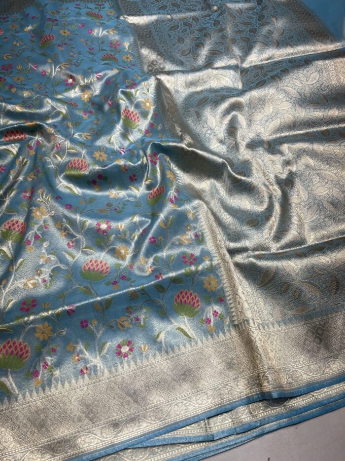 KashiFab Handloom inspired tissue katan sarees 5 KashiFab Handloom inspired tissue katan sarees online - Banaras / Varanasi silk saree - view 5