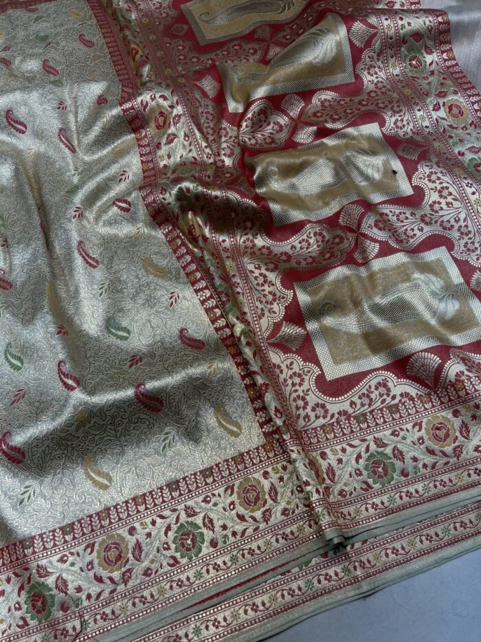 KashiFab Handloom inspired tissue katan sarees 6 KashiFab Handloom inspired tissue katan sarees online - Banaras / Varanasi silk saree - view 6