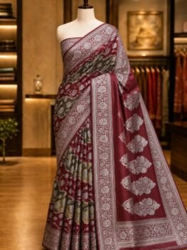 KashiFab Handloom inspired tissue katan sarees - AYU #7083