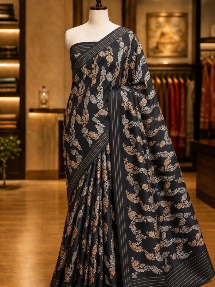 KashiFab Handloom Mashru Katan Sarees - AYU #10141 lifestyle cover - boutique display