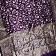 KashiFab Handloom pure katan silk allover jaal meenakari saree online - Banaras / Varanasi silk saree
