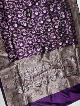 KashiFab Handloom pure katan silk allover jaal meenakari saree online - Banaras / Varanasi silk saree