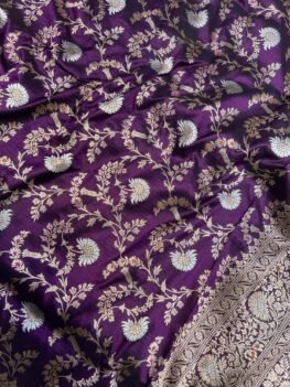 KashiFab Handloom pure katan silk allover jaal meenakari saree 2 KashiFab Handloom pure katan silk allover jaal meenakari saree online - Banaras / Varanasi silk saree - view 2