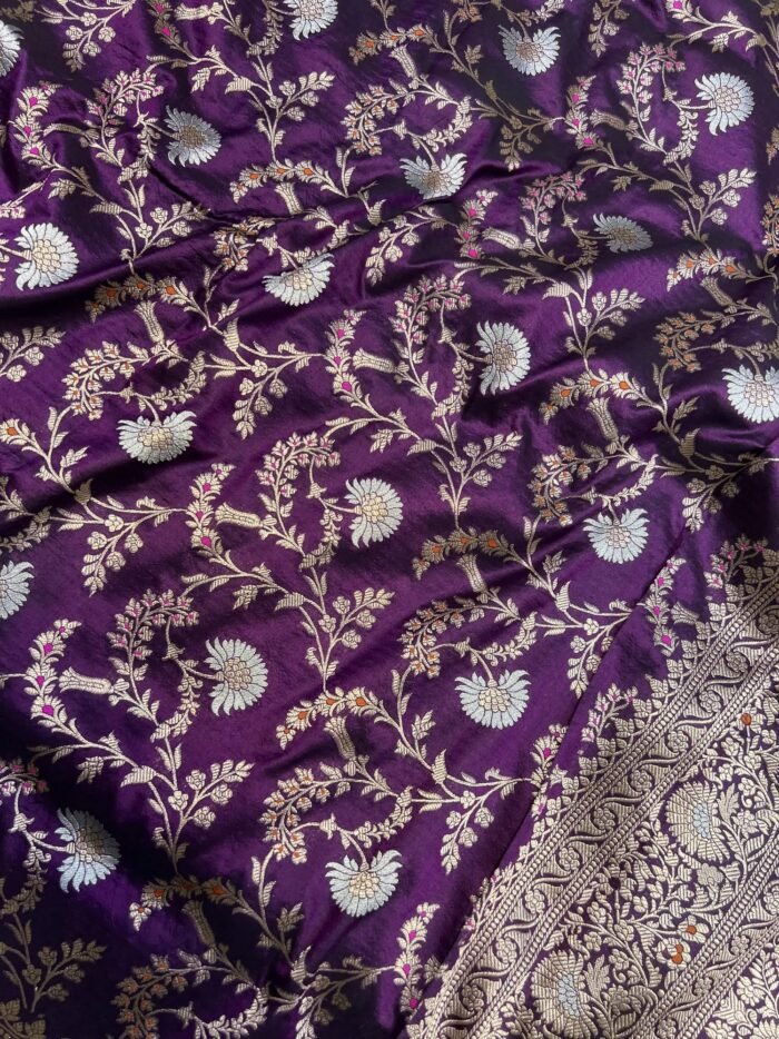 KashiFab Handloom pure katan silk allover jaal meenakari saree 2 KashiFab Handloom pure katan silk allover jaal meenakari saree online - Banaras / Varanasi silk saree - view 2