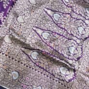 KashiFab Handloom pure katan silk allover jaal meenakari saree online - Banaras / Varanasi silk saree - view 3