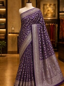 KashiFab Handloom pure katan silk allover jaal meenakari saree - AYU #7088